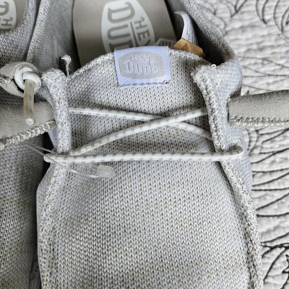 NWT Hey Dude Wendy Sport Mesh Light Gray 7 Wide slip-ons sneakers - Picture 9 of 15